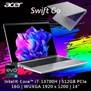 ACER Swift GO SFG14-71T-70D9 銀(i7-13700H/16G/512G PCIe/W11/