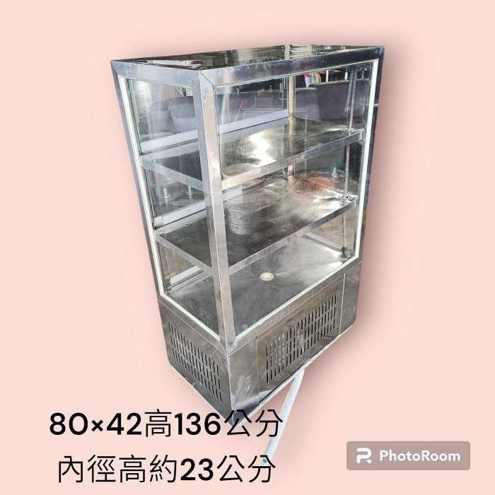 桃園國際二手貨中心--------透明玻璃三層展示冰箱 黑白切展示台冰箱 落地三層小菜櫥展示冰箱