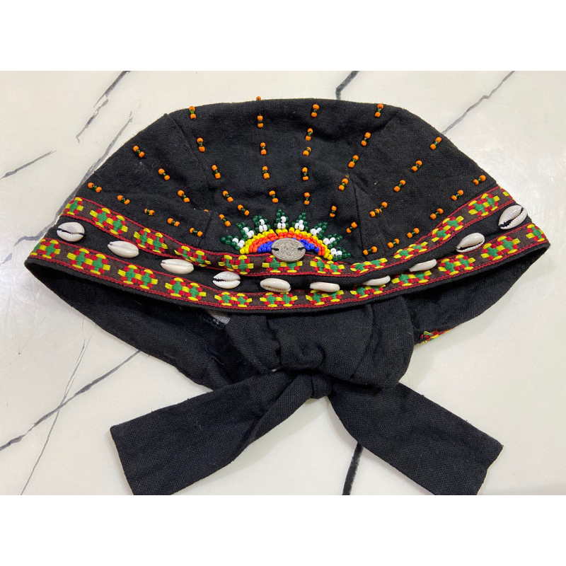 手工繡珠原住民頭巾帽