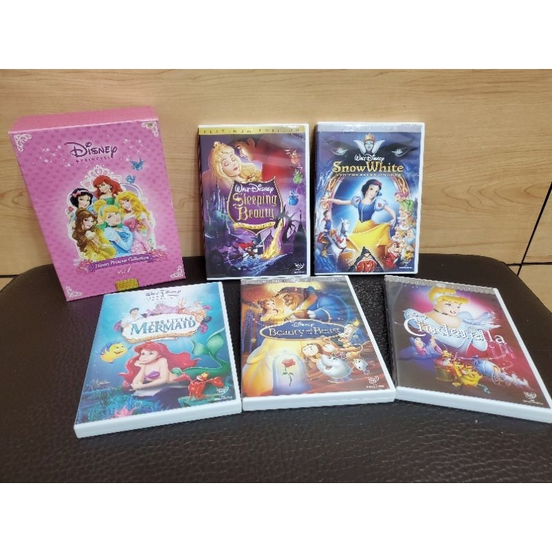 迪士尼 Disney 迪士尼公主典藏套裝 DVD 小美人魚 仙杜瑞拉 仙履奇緣 白雪公主 睡美人 美女與野獸 盒裝