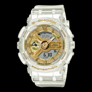 []錶子$行頭[] CASIO 卡西歐 G-SHOCK 半透明 閃耀金色光芒時尚雙顯錶 -(GMA-S110SG-7A)