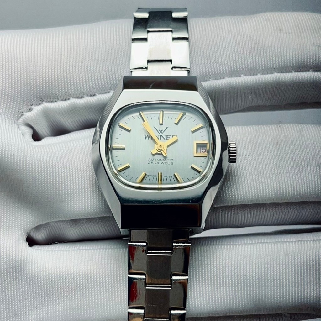 全新 WINNER 瑞士 SWISS 自動錶 早期老錶 古董錶 仕女錶 手錶 銀色 復古 簡約 Vintage 古著
