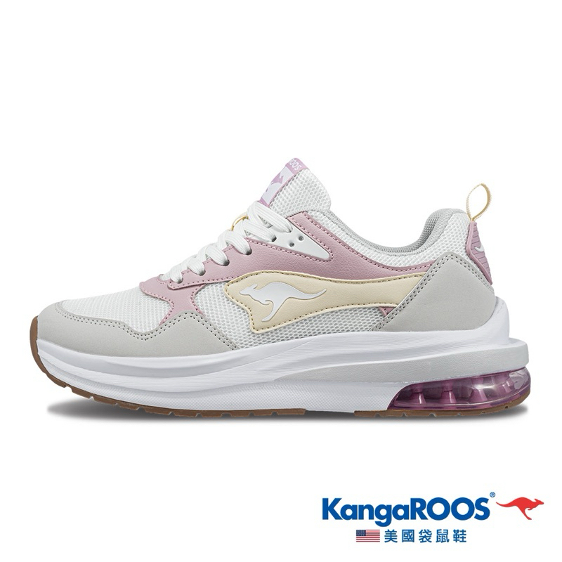 【KangaROOS 美國袋鼠鞋CAPSULE 2 太空科技氣墊跑鞋米/粉/鵝黃-KW32273原價1980特價1680