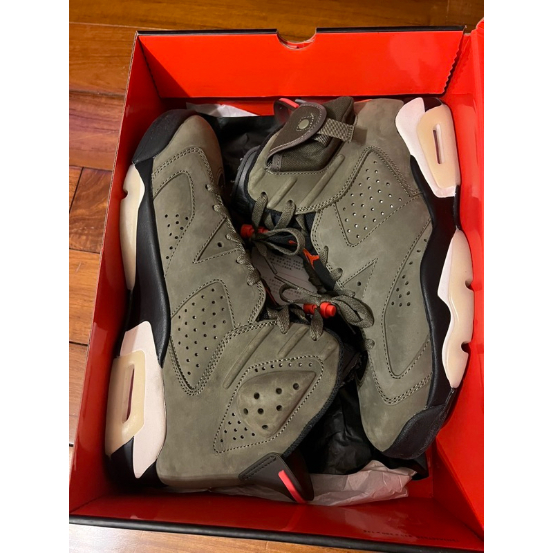 Air Jordan 6 x Travis Scott  軍綠 10號 全新僅試穿