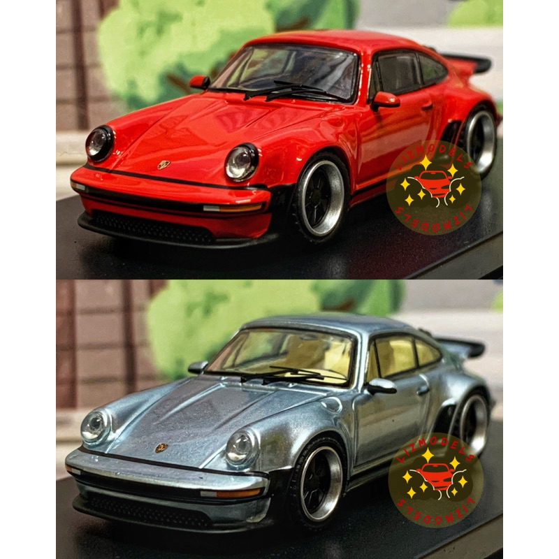 🔅里氏玩具 HF 1/64 Porsche singer 930 Turbo 保時捷 經典 老蛙 銀色 紅色 合金模型車