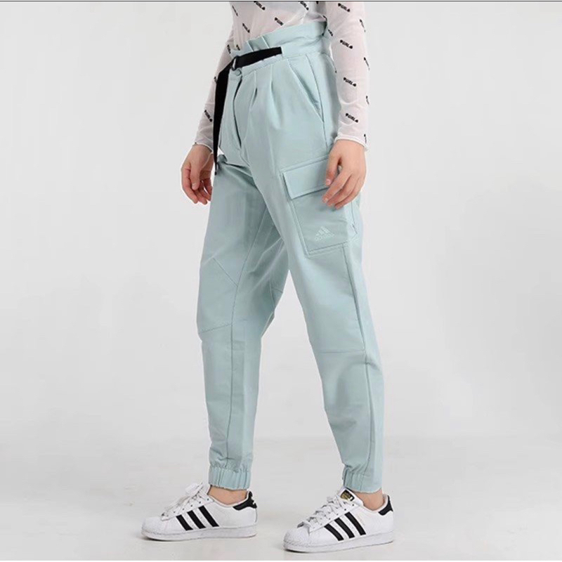 Adidas 愛迪達 多口袋工裝風縮口褲 工裝褲 工裝風