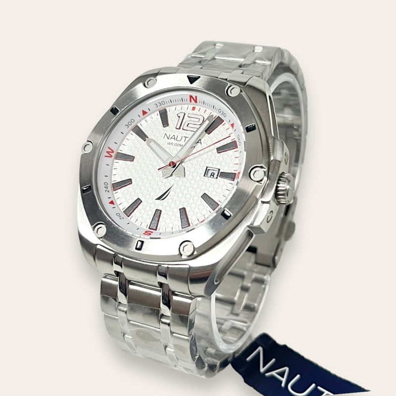 全新 現貨 Nautica STAINLESS STEEL watch 不鏽鋼錶帶 手錶 航海 美式 休閒 紳士 騎士