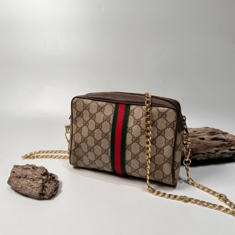 Gucci vintage 日本二手 中古復古古董 經典老花 相機包 肩背包 側背包