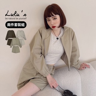 LULUS/現貨/套裝清新質感無領口袋外套+短褲S-M３色【A01230530】230921