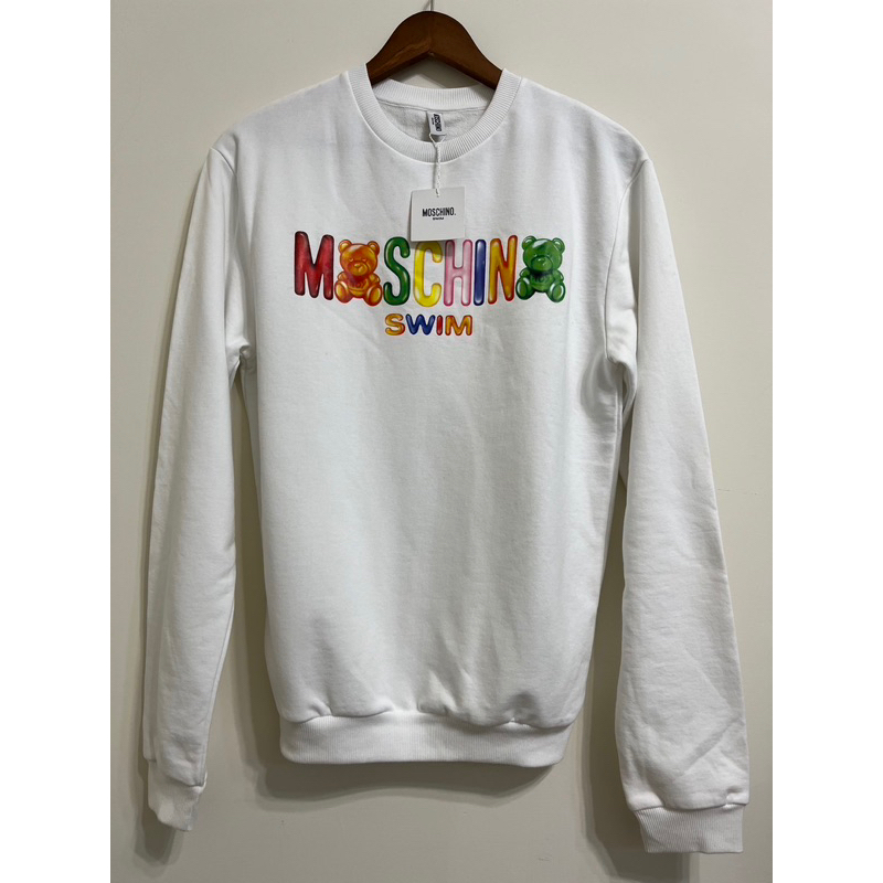 全新 MOSCHINO 軟糖熊 白色大學T 長T