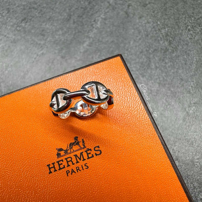 【𝐂𝐚𝐬𝐞𝐬】Hermes｜愛馬仕 豬鼻子純銀戒指 精品代購 歐洲代購 愛馬仕戒指 女款戒指 愛馬仕飾品