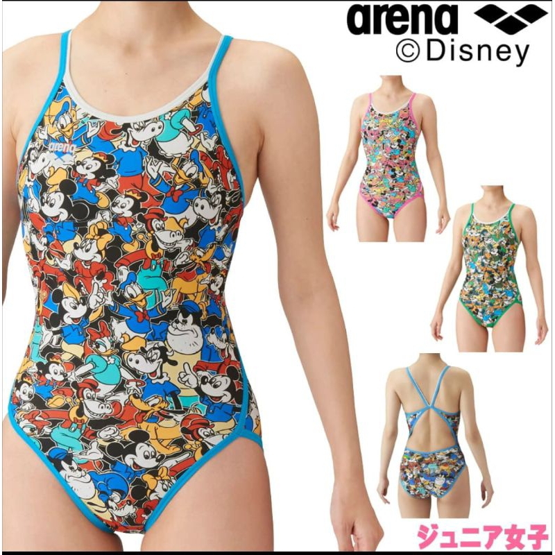 Arena DISNEY DIS-3052WJ 女童 彩虹標 連身泳衣 練習泳衣 尺寸 R140