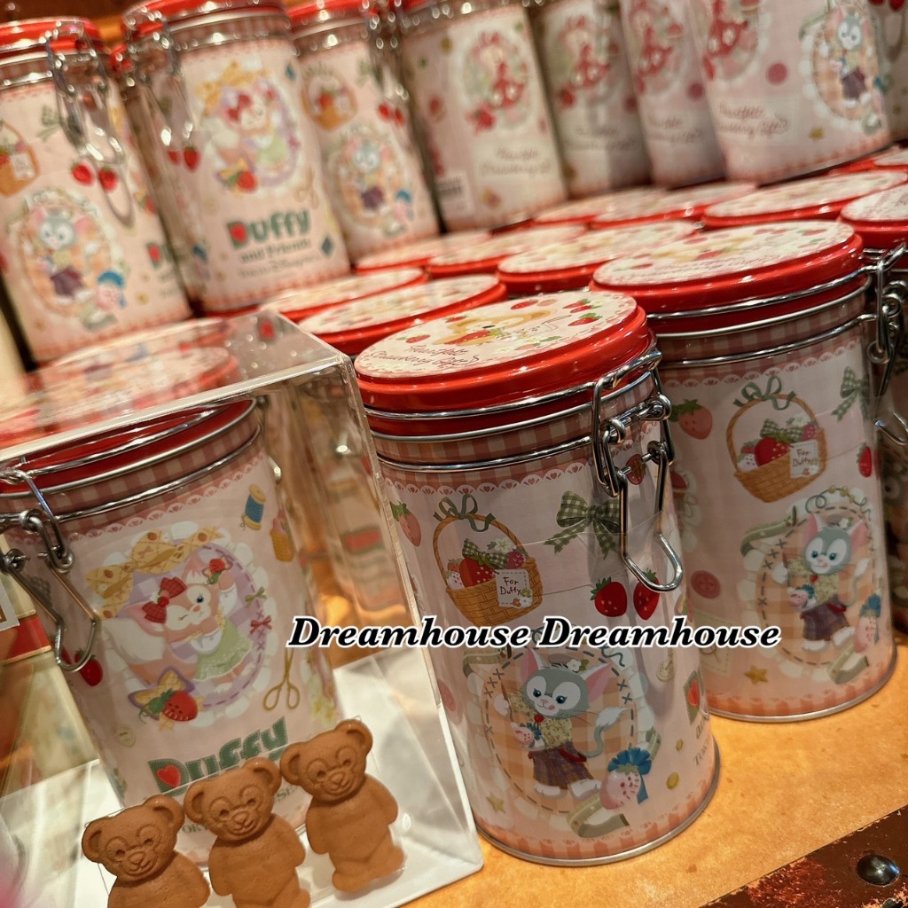 東京迪士尼 2024 春季 草莓 達菲 雪莉玫 畫家貓 鐵桶 伴手禮 零食 蛋糕 點心