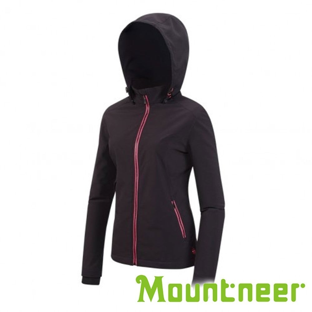 【Mountneer】女輕量防風SOFT SHELL外套『黑』M12J02