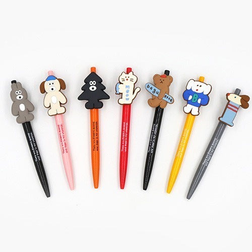 【你好貓】韓國 Romane 文創原子筆 0.4mm"黑色"水性果凍筆 | 黑筆 造型筆 兒童 學生 文具