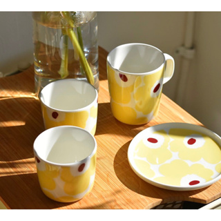 Marimekko 日本限定 2024春 新色 罌粟花 黃色 馬克杯 盤 點心盤 食器 餐盤 杯子
