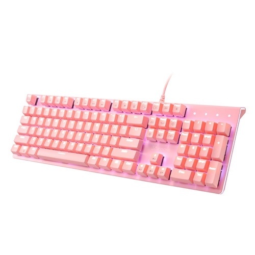 [二手] iRocks 艾芮克 K75M 粉色 茶軸 PBT 熱插拔 Cherry軸 機械鍵盤 加贈櫻花圖案鍵帽
