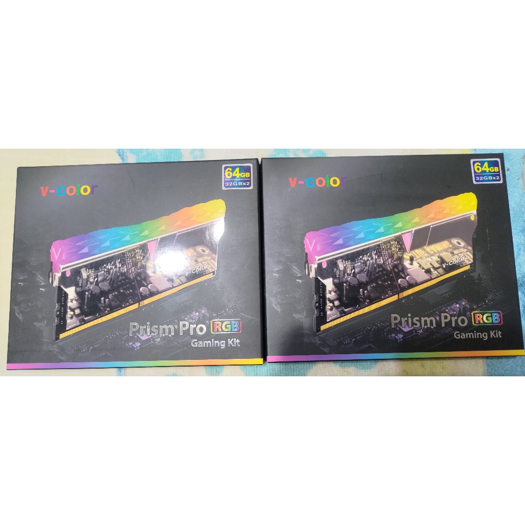 合售兩組 全何 v-color Prism Pro DDR4 3600 64GB(32GB×2) RGB(銀)