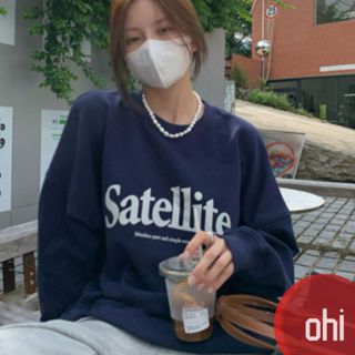 【ohi】字母印刷圓領寬鬆長袖上衣 簡約字母印花大學 學院風大學T(GTD203)