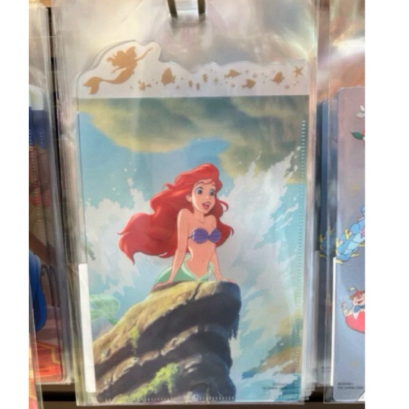 日本海洋迪士尼帶回 小美人魚 小型資料夾 收據 發票 收納 墊板