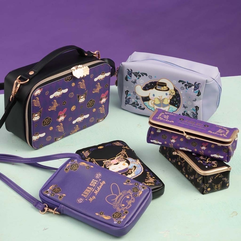 二手 ANNA SUI 酷洛米 時尚皮革隨行包 7-11 三麗鷗 限量 限定 絕版 肩背包 手拿包