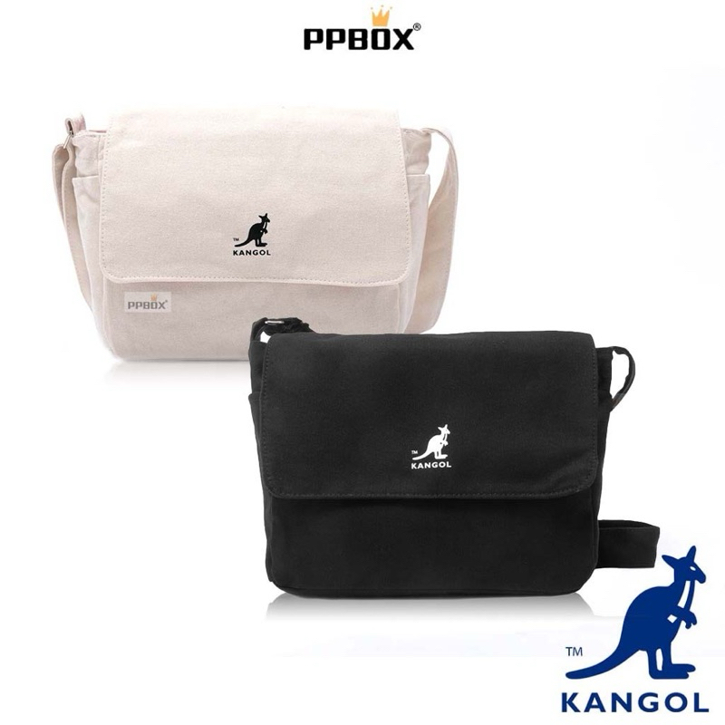 KANGOL 韓版 郵差包【61558701】 帆布包 有側口袋 側背包 斜背包 女包 文青包 小書包