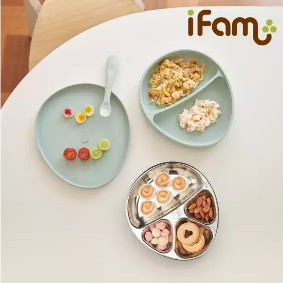 【韓國 Ifam】（滿額送餐盤） 3合1寶寶不鏽鋼蛋型餐盤【贈品】