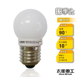 【太星電工】四季光超亮LED磨砂燈泡E27/0.6W(暖白光/白光) ANB521