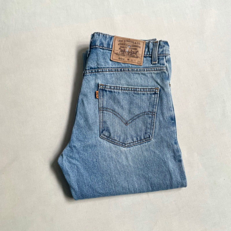 美國經典 90s Levi’s 604 Jeans 澳洲製造 橘標 純棉斜紋布 自然色落 直筒牛仔褲 古著vintage