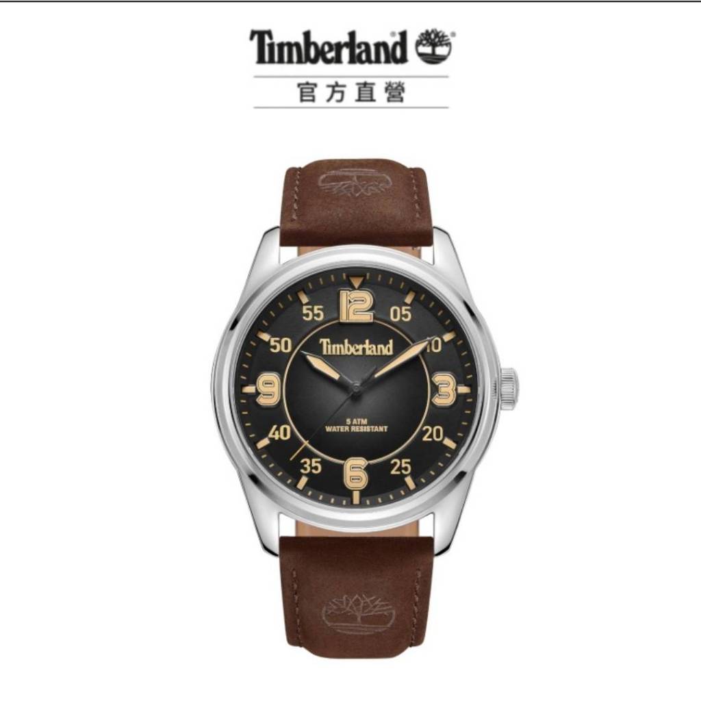 Timberland 男錶EASTPORT系列 紐約街頭數字腕錶 皮帶-黑色/咖啡色(TDWGA0040901)