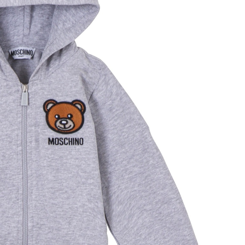 保證正品專櫃購Moschino kids童裝 全新 12-18M 刺繡熊熊連帽外套