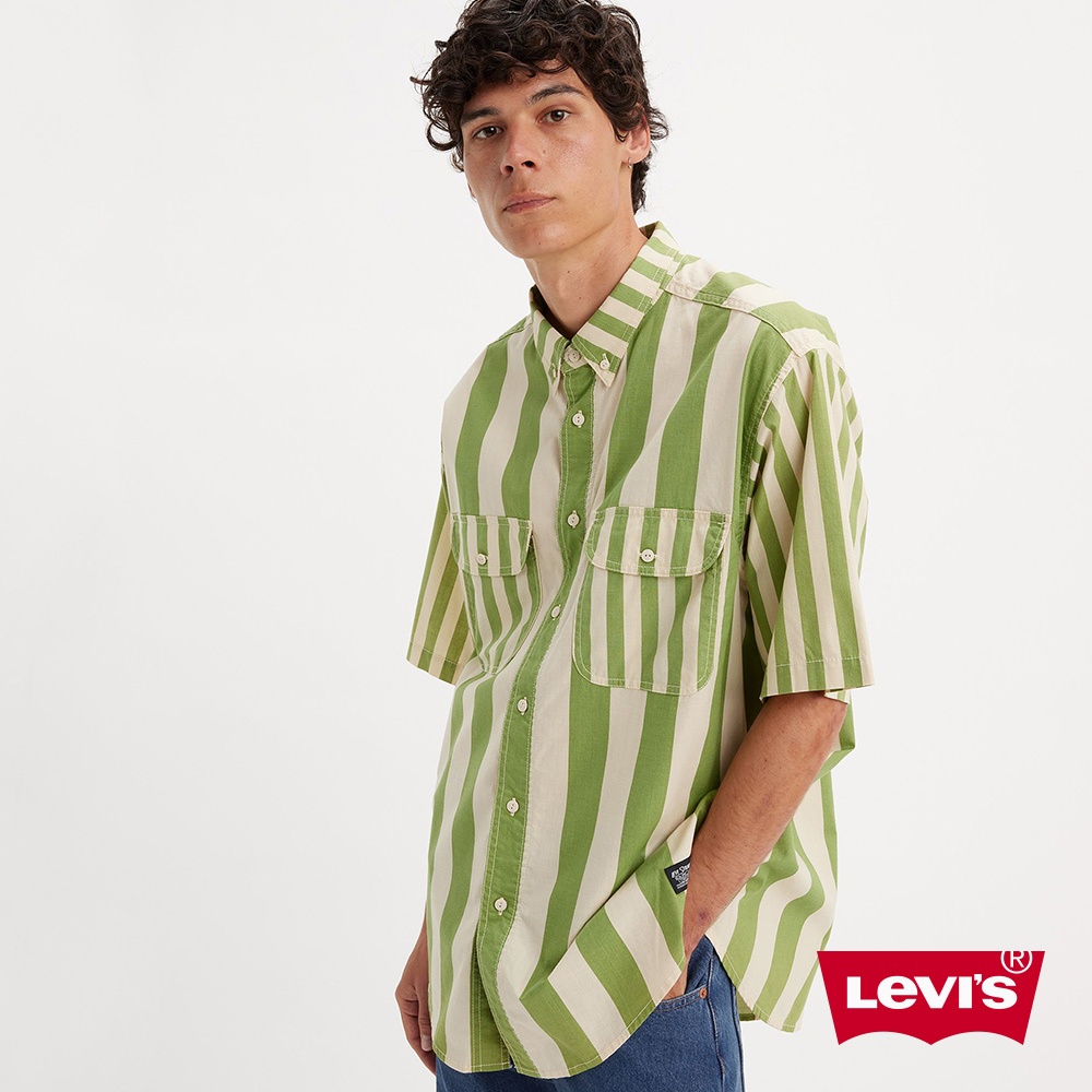 Levi's® Skateboarding™滑板系列 雙袋條紋短袖襯衫 A4329-0002 男款 人氣新品