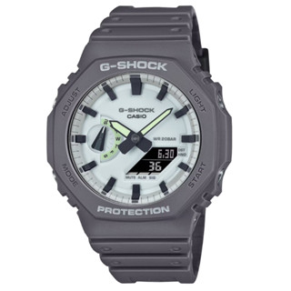 G-SHOCK CASIO卡西歐 黑暗空間 散發光芒 酷炫設計雙顯錶款 灰 GA-2100HD-8A 45.4mm