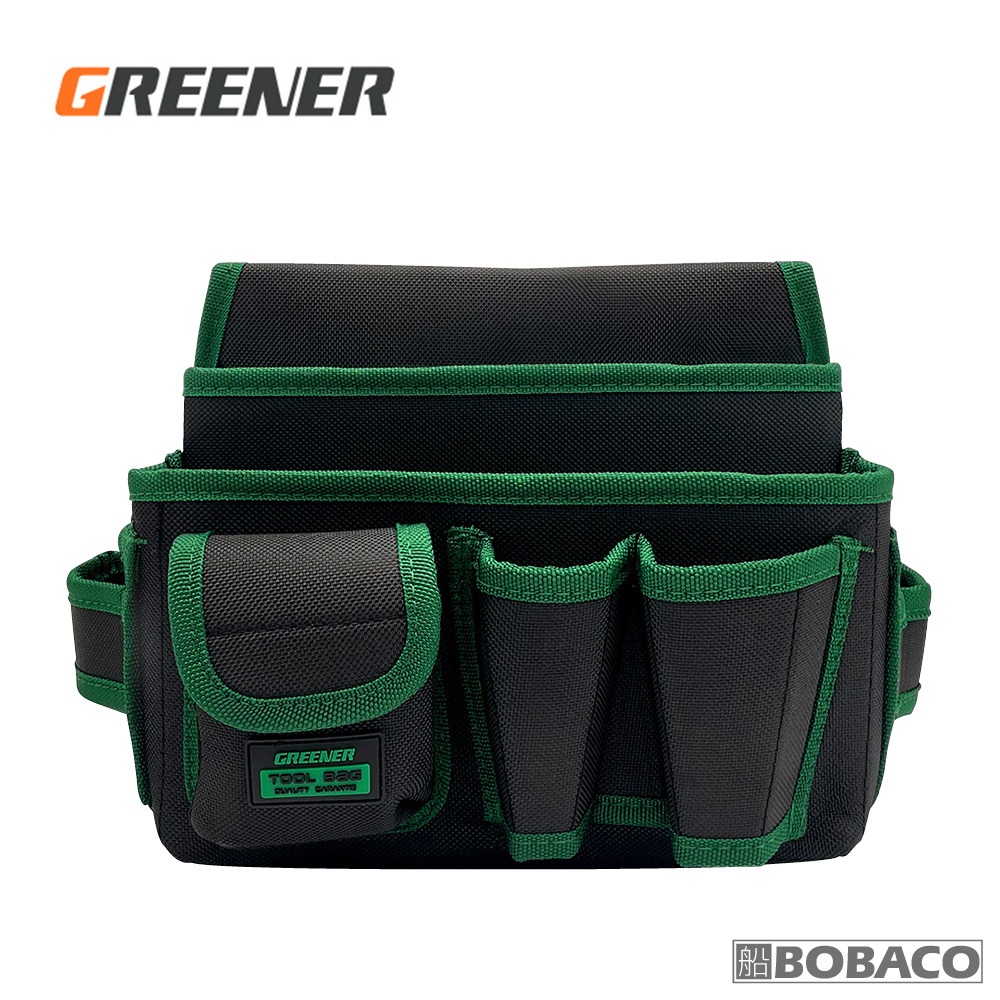 GREENER【15合一加厚釘子工具包 BGR-G (送黑色腰帶)】電工 木工 工具袋 腰間收納袋 工作包 腰包工具包