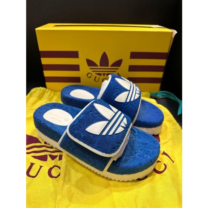 💎Han's house精品服飾💎GUCCI 聯名 愛迪達adidas 古馳 滿版 拖鞋