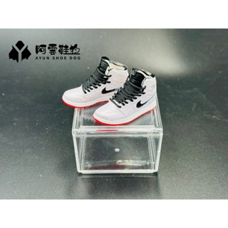 【阿雲】AJ1 白絲綢 迷你鞋子模型 立體球鞋 迷你鞋模牆鞋禮盒 購買皆附展示盒
