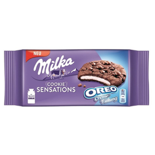 Milka Oreo夾餡巧克力豆餅乾156g