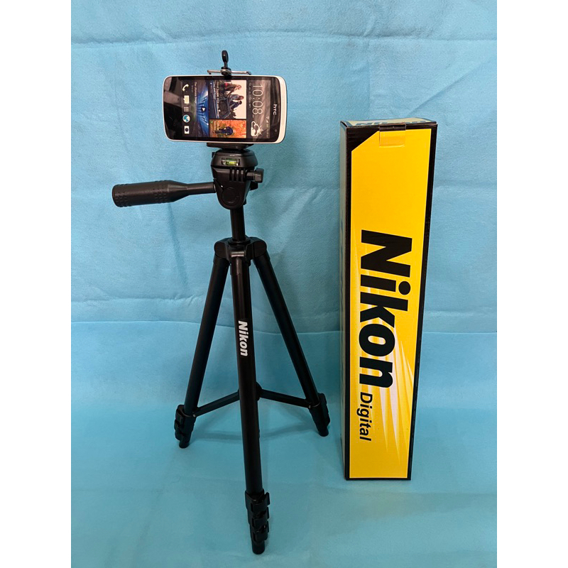 送手機夾 Nikon 原廠三腳架 高 127公分 收納 43公分 水平儀 附 腳架袋 適用/手機/相機/攝影機