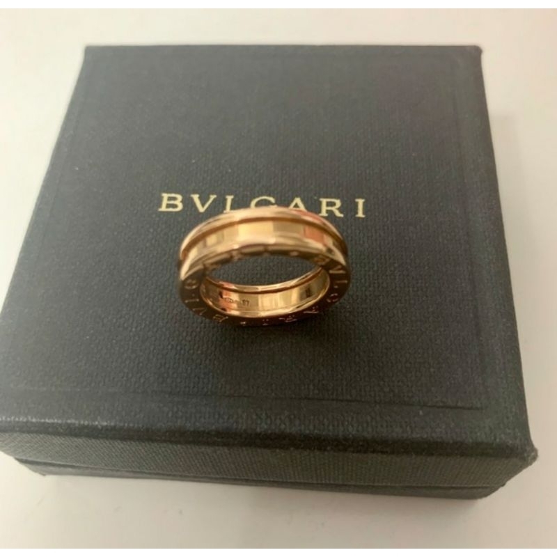 BVLGARI 寶格麗 18K玫瑰金 單環 戒指(歐碼48）