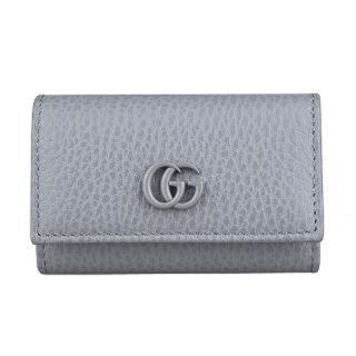 GUCCI 古馳 GG Marmont雙G LOGO皮革6孔鑰匙包