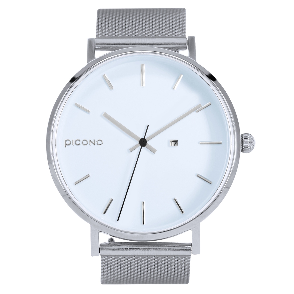 FUTURE系列銀色米蘭錶帶手錶-簡單藍 / FE-12604