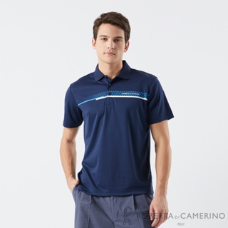 【ROBERTA 諾貝達】男裝 運動風短袖POLO衫-深藍(透氣舒適) KAM43-39