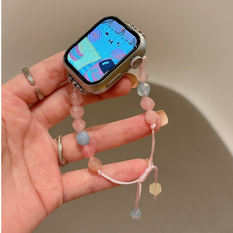 【夏日粉愛手繩】APPLE WATCH錶帶 蘋果手環錶帶 SE S9 iwatch全系列錶帶 45mm錶帶表鍊錶鏈