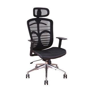 《DFhouse》肯尼斯電腦辦公椅(鋁合金椅腳) -黑色 電腦椅 書桌椅 人體工學椅
