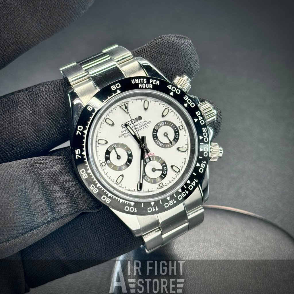 AF Store* SeikoMod Daytona VK63 改裝 迪通拿 熊貓錶盤 計時功能 賽車錶 石英機芯