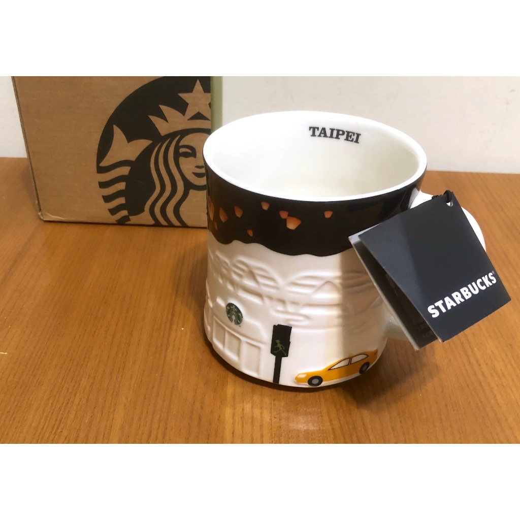 星巴克 Starbucks  2014 黑浮雕 魅力浮雕 雙北 台北/新北 TAIPEI 城市杯 馬克杯 16oz 天燈