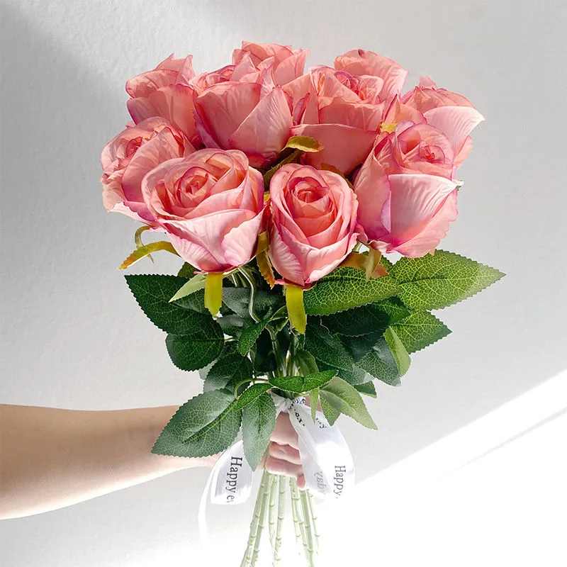 仿真花  ins風  高顏值   保加利亞  玫瑰假花  擺設高級  客廳餐桌  拍照  道具