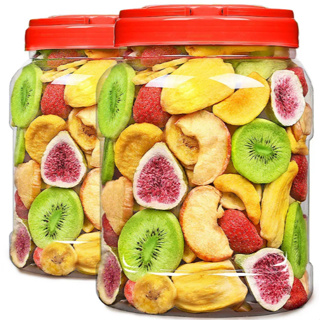【新貨 特價】大罐裝500g新貨綜合水果脆片凍幹水果幹蔬菜幹果蔬脆混合兒童零食草莓脆蔬果