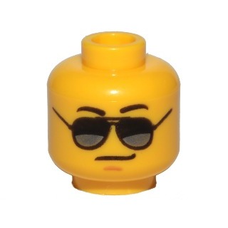 【樂高大補帖】LEGO 樂高 黃色 墨鏡 CITY 警察 雷朋 眼鏡 人頭 人偶頭【3626cpb1290】