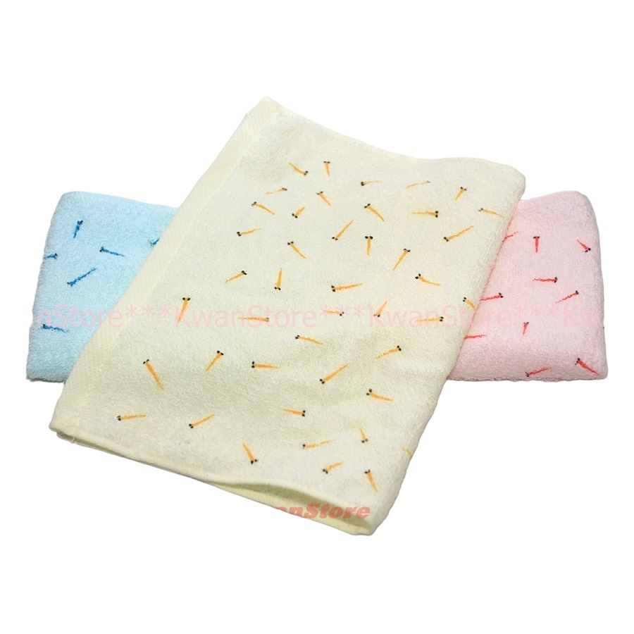 [特價][方巾] 日本製 泉州タオル100%純棉製造 方巾 小毛巾 手帕 (彩色魚) 粉色/藍色/黃色